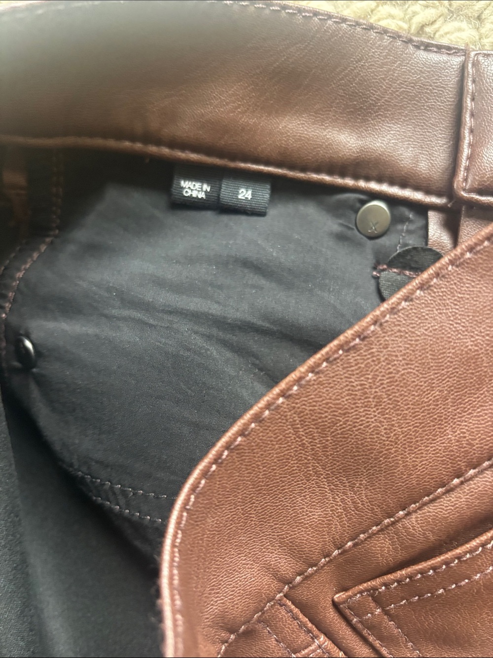 Veronica Beard Carson Vegan Leather Jeans - Picture 3 of 5
